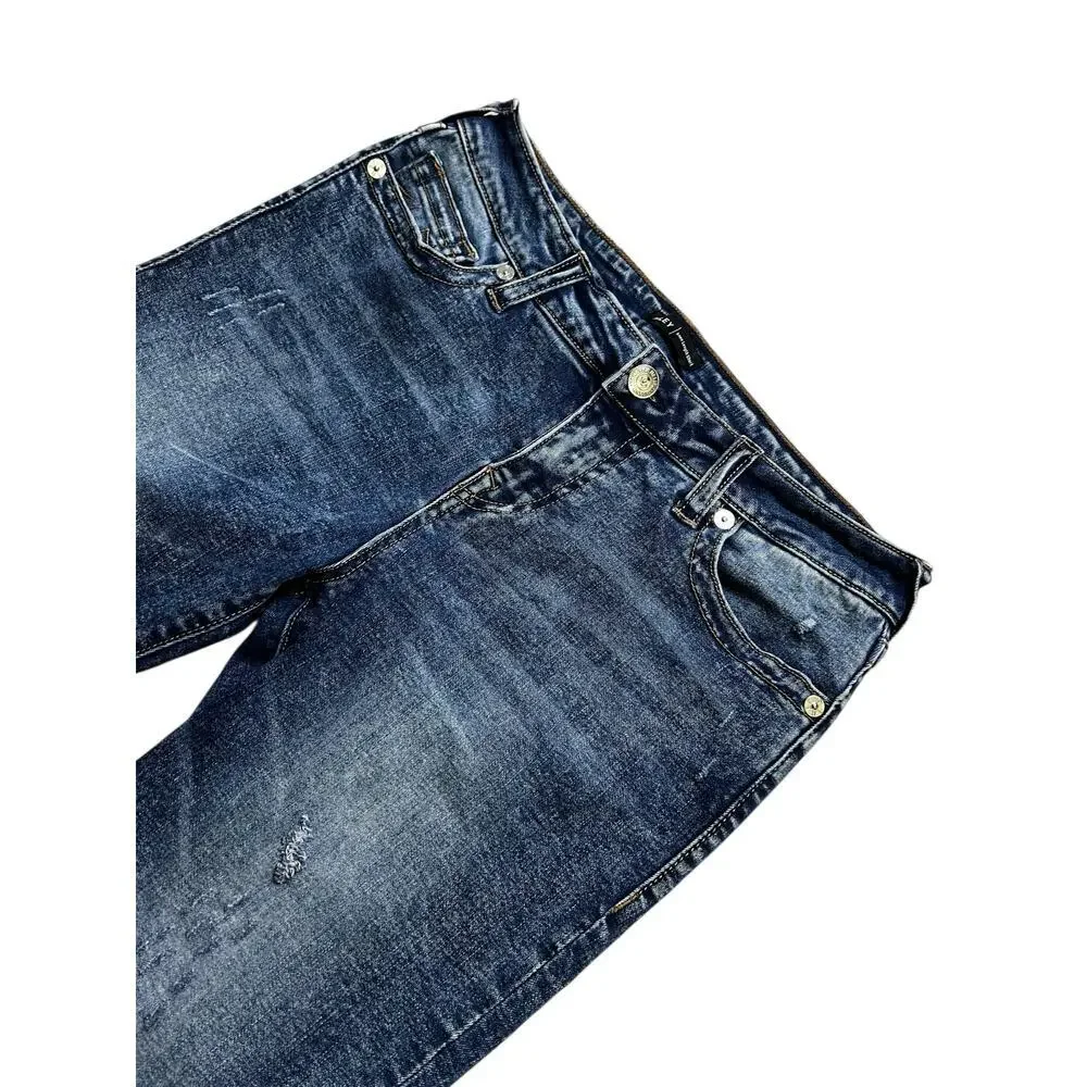 True Religion Riley Knee Length Denim Jean Shorts unisex Size 31 Y2K Boho casual